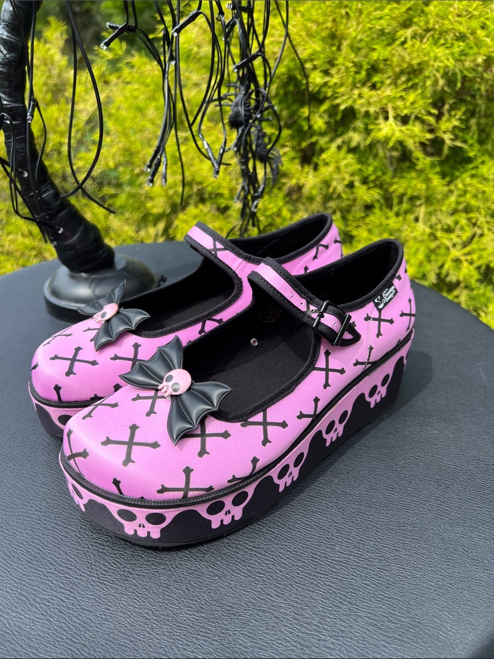 Hot Chocolate Design Chocolaticas® Pink Bones Mary Jane Platform Shoes Halloween - Picture 8 of 17